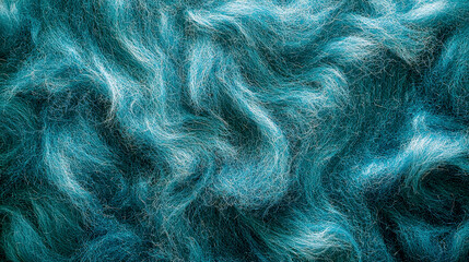 Deep Blue Wool Fiber Texture: Abstract Background, Soft Yarn, Cozy and Warm, Handmade Craft
