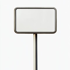 Fototapeta premium Blank White Rectangular Road Sign Empty Signpost Street Sign Mockup Directional Signag