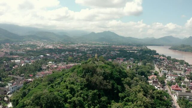 aerial view of the luang prabang city