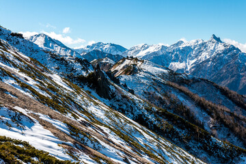 冬の北アルプス燕岳にて 槍ヶ岳・穂高岳・大天井岳05