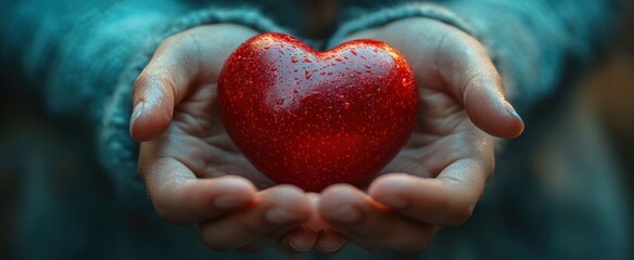 hands holding red heart compassion wellness hope gratitude health love support donate charity