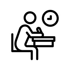 6 exam line icon illustration vector graphic