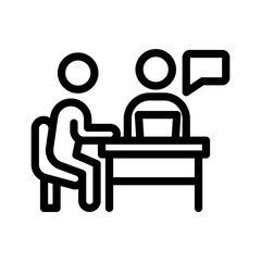 19 consulting line icon illustration vector graphic