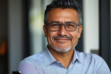 An image of a man in professional attire, smiling at the camera, likely depicting success or approachability in a corporate setting.