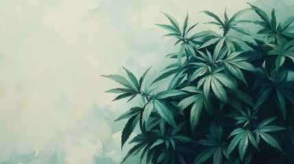 Lush green foliage against soft background