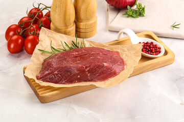Raw beef meat uncocked steak