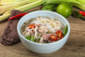Vietnamese Pho Bo soup with beef