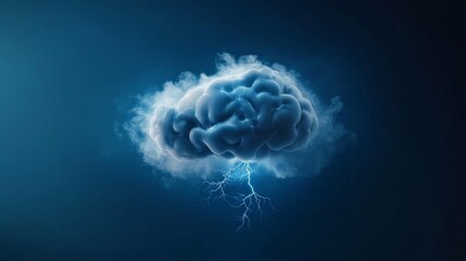 Obraz premium Abstract Brain Cloud with Lightning Bolts
