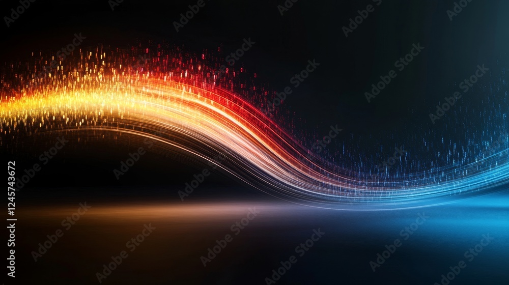 Poster glowing abstract design with dynamic colorful waves