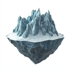 Obraz premium floating iceberg with a jagged shape, isolated on white