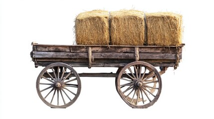 Antique Wooden Hay Wagon - Vintage Farm Transport