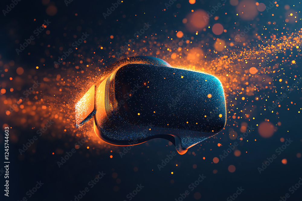 Poster exploring the depths of virtual reality through a minimalist abstract representation of immersive te