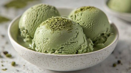 Delicious Matcha Green Tea Ice Cream Scoops