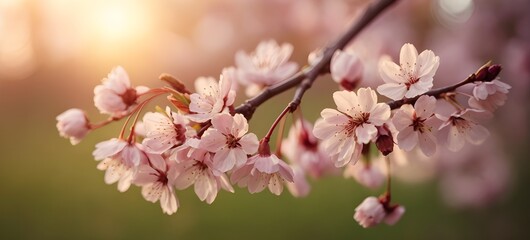 Obraz premium Cherry blossoms with romantic relax views 