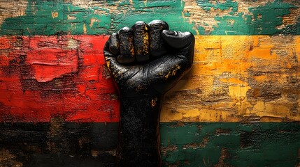 a fist for freedom day juneteenth	
