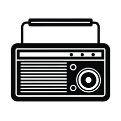 retro radio isolated on white