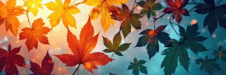 Intricate, overlapping leaf silhouettes forming a geometric pattern , shape, graphic