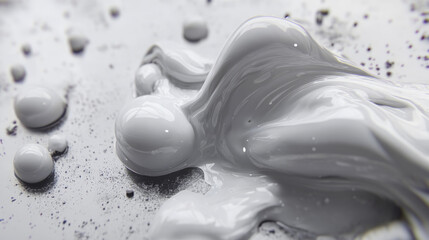 Abstract white liquid splatter on textured surface