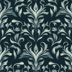 Seamless floral pattern with elegant leaves