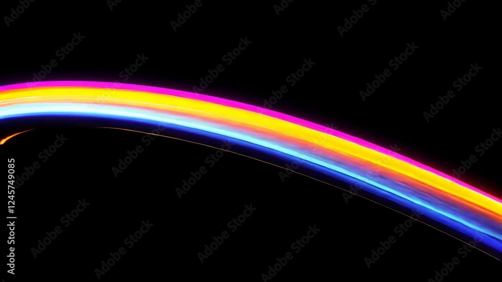 Poster vibrant light trails creating dynamic colorful motion in darkness