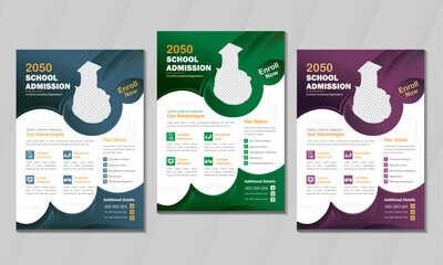 Kids admission School flyer template design template for Kids back to school education admission layout design, college admission leaflet brochure poster design, abstract layout background template