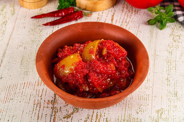 Hungarian Lecho with bell pepper and tomato