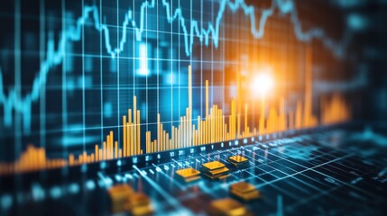 Dynamic Stock Market Visualization with Colorful Financial Data Trends