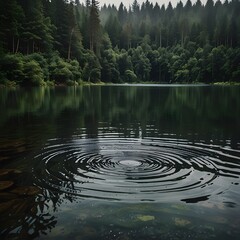 reflection of trees in water