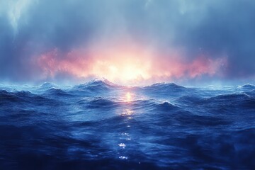 Minimalist Blue Gradient Background Soft Lighting Abstract Studio Design Template