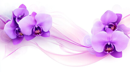 Purple orchids with flowing abstract background