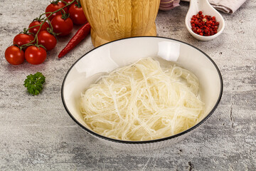 Glass noodle funchoza in the bowl