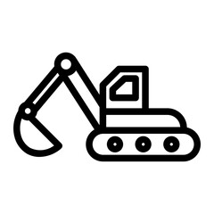 excavator Line Icon