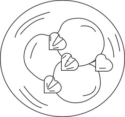 the illustration of ice cream from top view