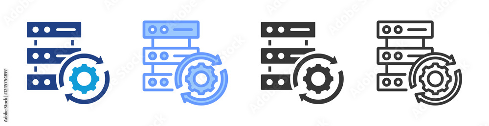 Fototapete Data Synchronization icon set multiple style collection