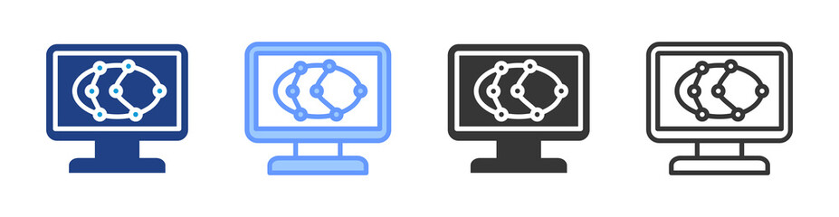 System Simulation icon set multiple style collection