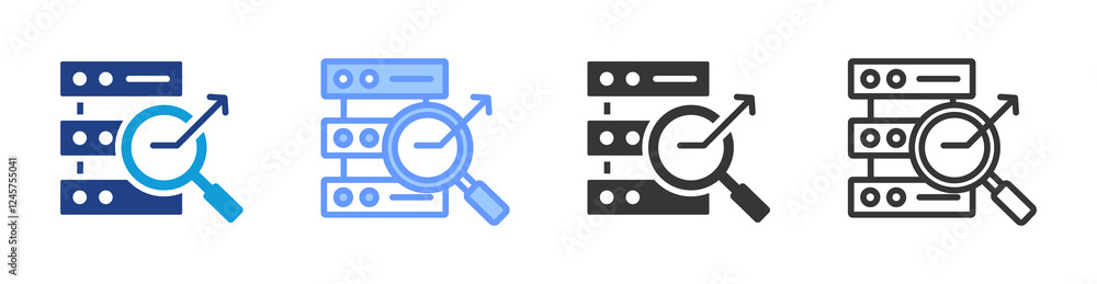 Poster data analytics icon set multiple style collection