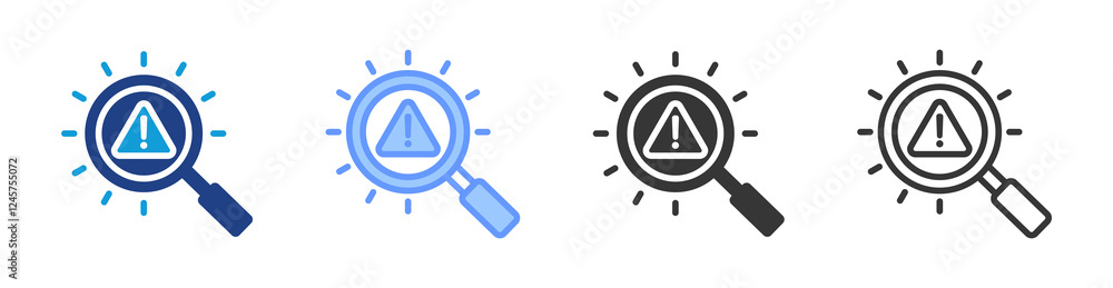 Poster Fault Detection icon set multiple style collection