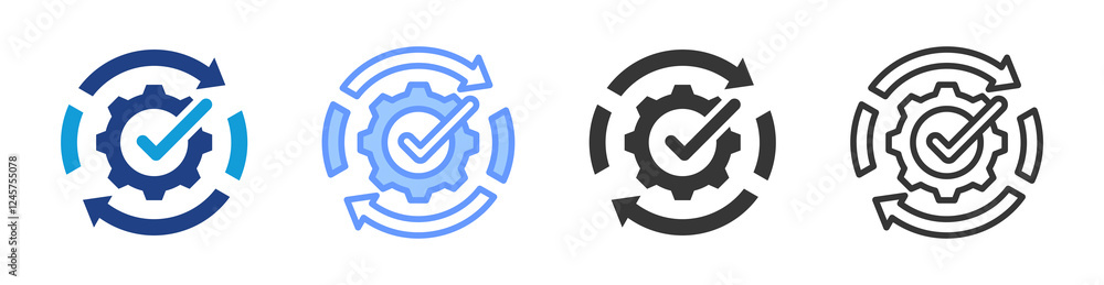 Fototapete Lifecycle Management icon set multiple style collection