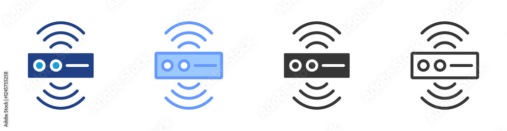 Aufkleber sensor data icon set multiple style collection