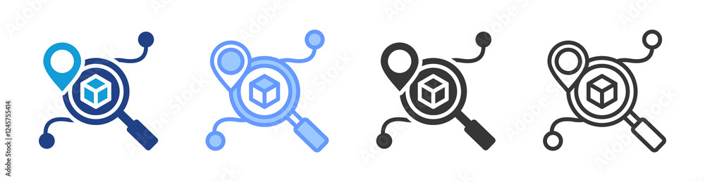 Poster equipment tracking icon set multiple style collection
