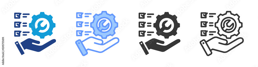 Poster Predictive Maintenance icon set multiple style collection