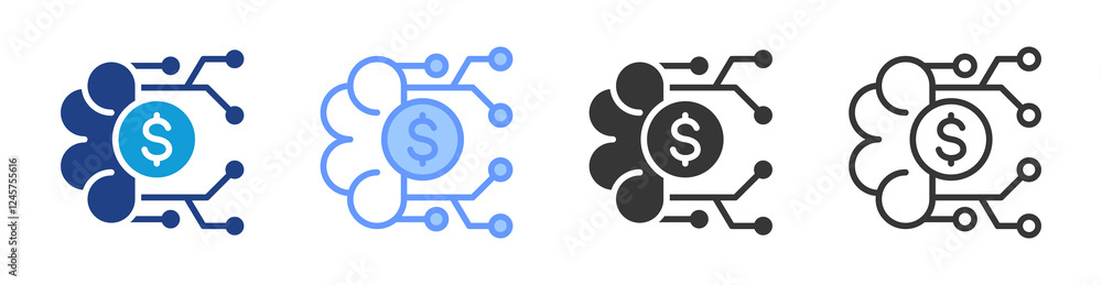 Poster business intelligence icon set multiple style collection