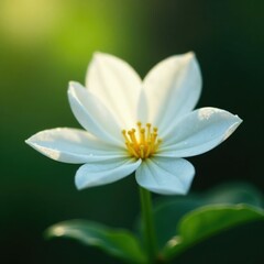 Delicate white Oldenlandia capitellata petals unfolding, flowers, white blossom, morning dew