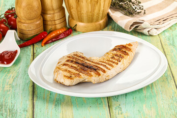 Grilled Turkey fillet breast served sauce