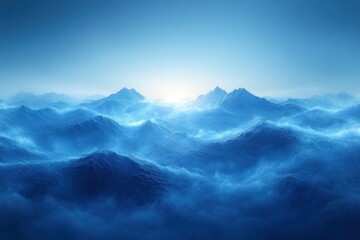 Fototapeta premium Minimalist Blue Gradient Background with Soft Diffused Lighting for Design and Exhibition