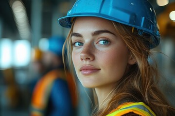 Confident Woman Architect at Construction Site