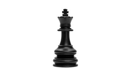 Elegant Black Chess King Piece Isolated on Dark Background Perfect for Game and Strategy Illustrations