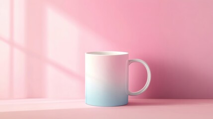 Stylish mug on a pastel backdrop.