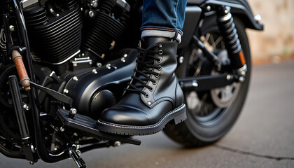 Black Motorcycle Boots