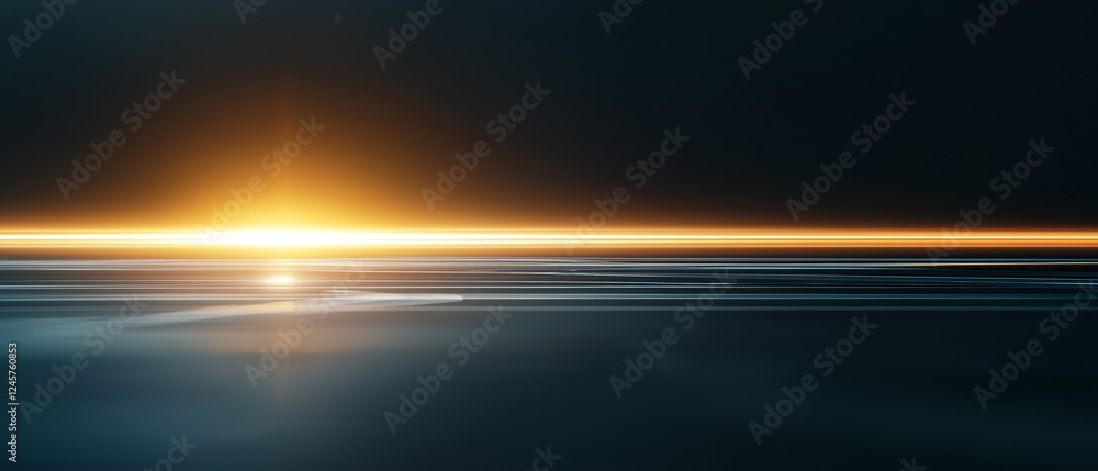 Poster glowing horizon with minimal dark tones and clean lines